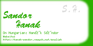 sandor hanak business card